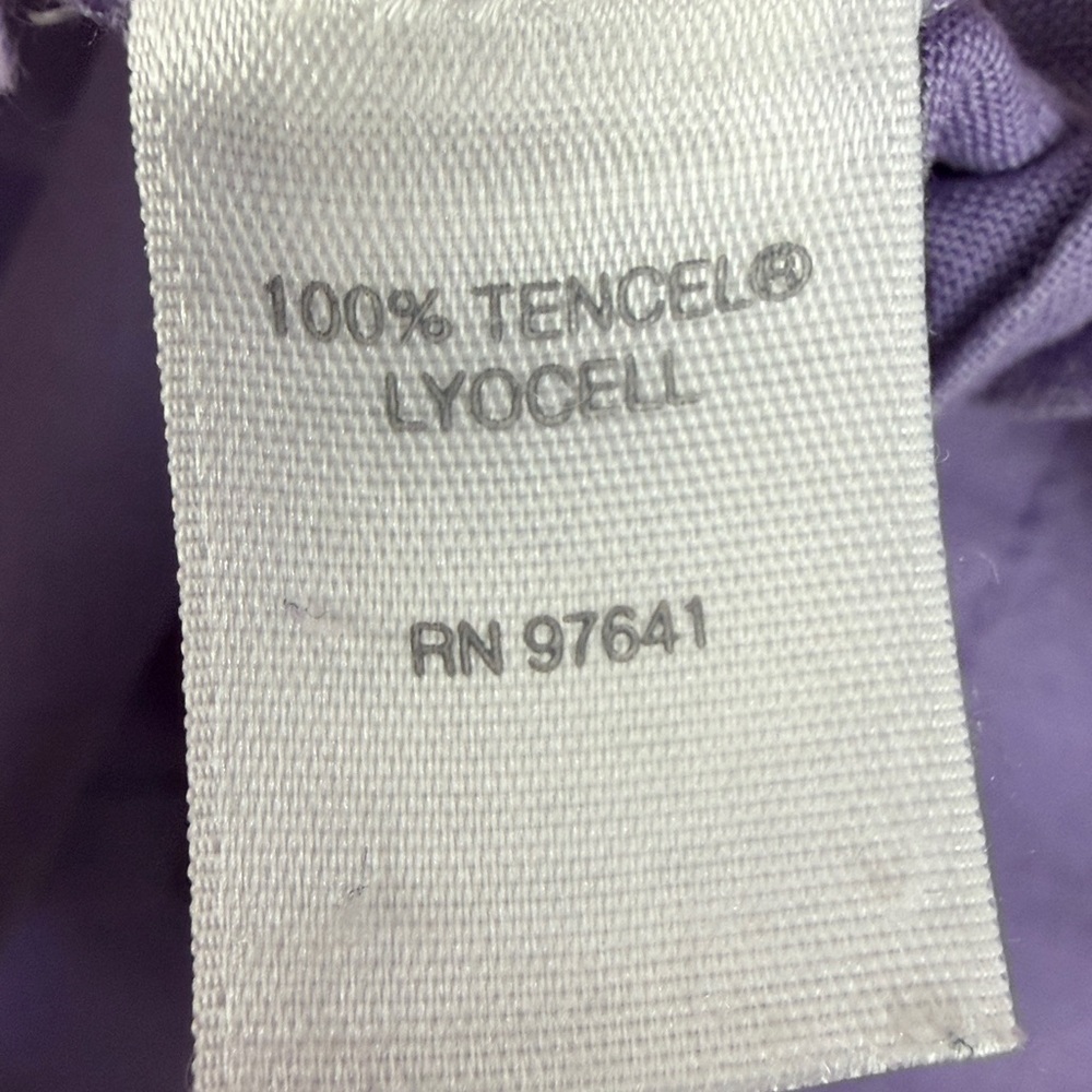 J. Jill Classic Button-Down Long Sleeve Tunic Shirt 100% Tencel Large Lavender - Picture 11 of 12